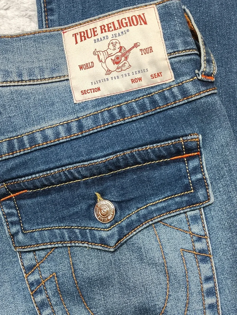 True Religion The Ricky Flap Straight Jean Mens 34 (36